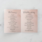 Roos Gold Elegant Herfst Flowers Folded Wedding Programma (Binnen)