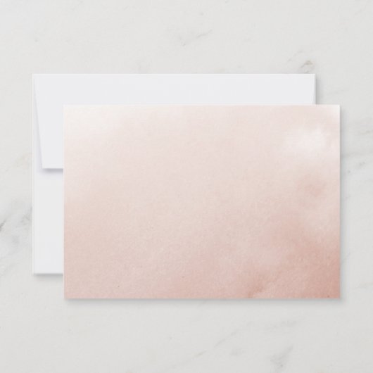 Roos Gold Elegant Herfst Flowers Weddenschap RSVP- RSVP Kaartje (Achterkant)