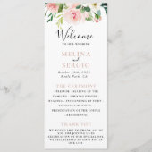 Roos Gold Elegant Herfst Flowers Wedding Programmakaart (Voorkant)