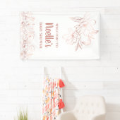 Roos Gold Elegant Magnolia Flowers, Baby shower Spandoek (Insitu)