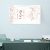 Roos Gold Elegant Magnolia Flowers, Baby shower Spandoek (Beurs)