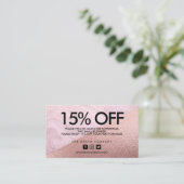 Roos Gold Elegant marmer Korting Hartelijk dank Visitekaartje (Staand voorkant)