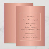 Roos Gold Elegant minimalist met roze rand IV Kaart (Voorkant / Achterkant)