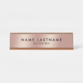 Roos Gold Elegant minimalistisch, eenvoudig modern Bureau Naambordje (Voorkant)