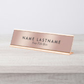 Roos Gold Elegant minimalistisch, eenvoudig modern Bureau Naambordje (Voorkant)