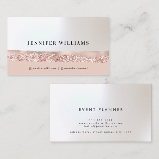 Roos Gold Elegant minimalistische afbeelding voor  Visitekaartje (Voorkant / Achterkant)