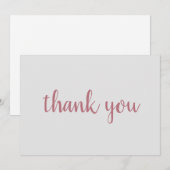 Roos Gold Elegant modern handschrift Bedankkaart (Voorkant / Achterkant)