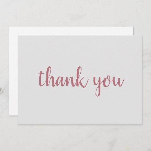 Roos Gold Elegant modern handschrift Bedankkaart (Voorkant / Achterkant)