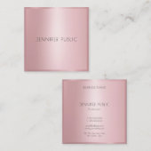 Roos Gold Elegant Modern Minimalistisch Profession Vierkante Visitekaartje (Voorkant / Achterkant)