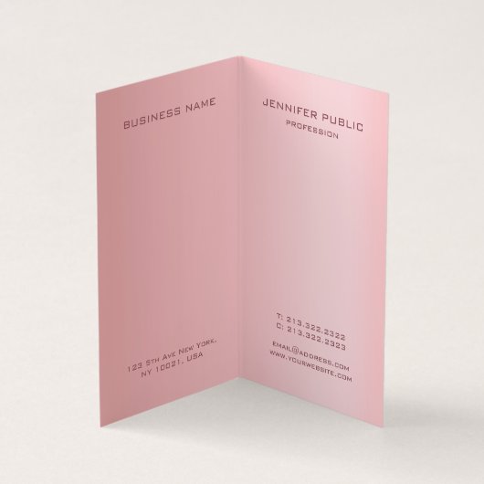 Roos Gold Elegant Modern Simple Monogram Sjabloon Visitekaartje (Binnen)