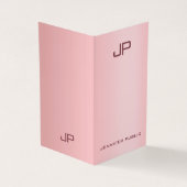 Roos Gold Elegant Modern Simple Monogram Sjabloon Visitekaartje (Buitenkant)