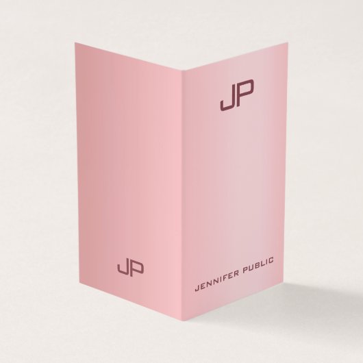 Roos Gold Elegant Modern Simple Monogram Sjabloon Visitekaartje (Buitenkant)