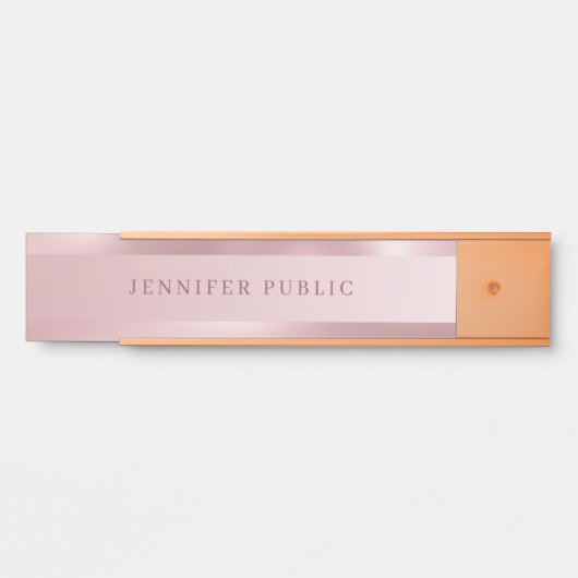 Roos Gold Elegant Modern Simple Sjabloon Trendy Deurbordje (Voorkant)