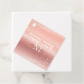 Roos Gold Elegant Monogram Gift Passover Bedankjes Labels (In situ)