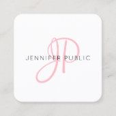 Roos Gold Elegant monogram Moderne Design Sjabloon Vierkante Visitekaartje (Voorkant)