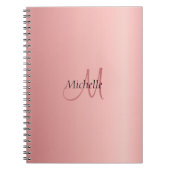 Roos Gold Elegant Monogram Moderne Sjabloon Notitieboek (Voorkant)