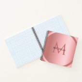 Roos Gold Elegant monogram Moderne Sjabloon Notitieboek (Binnen)