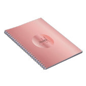 Roos Gold Elegant Monogram Sjabloon Aangepast Notitieboek (Rechterzijde)