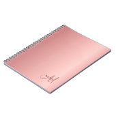 Roos Gold Elegant Monogram Sjabloon Moderne Notitieboek (Linkerzijde)