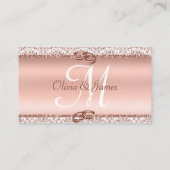 Roos Gold Elegant Monogram Weddenschap Website Informatiekaartje (Achterkant)