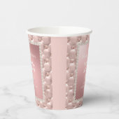 Roos Gold Elegant Pink en Pearls 18e verjaardag Papieren Bekers (Links)
