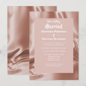 Roos Gold Elegant Rippled Silky Satin Glam Avond Kaart (Voorkant / Achterkant)