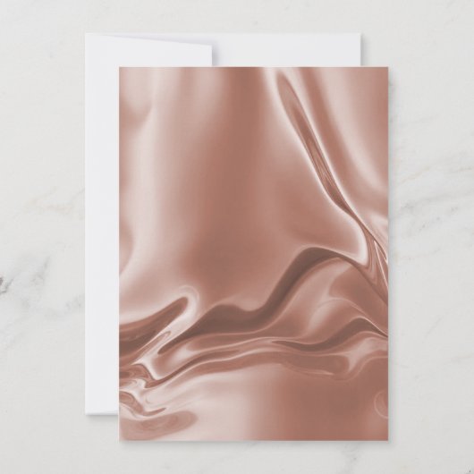 Roos Gold Elegant Rippled Silky Satin Glam Avond Kaart (Achterkant)