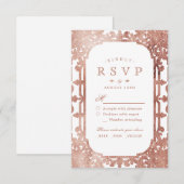 Roos Gold elegant  romantisch vintage bruiloft RSVP Kaartje (Voorkant / Achterkant)