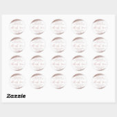 Roos Gold Elegant Script Dank u Ronde Sticker (Vel)