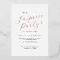Roos Gold Elegant Script Surprise Party