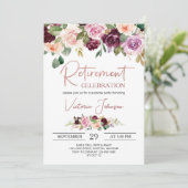 Roos Gold Elegant Script Surprise Retirement Party Kaart (Staand voorkant)