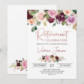 Roos Gold Elegant Script Surprise Retirement Party Kaart (Voorkant / Achterkant)