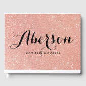 Roos Gold Elegant Script Trouwen Gastboek Gastenboek (Voorkant)