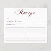 Roos Gold Elegant Script Vrijgezellenfeest Recipe  (Voorkant)
