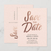 Roos Gold Elegant Sla het Briefkaart Datum op (Voorkant / Achterkant)
