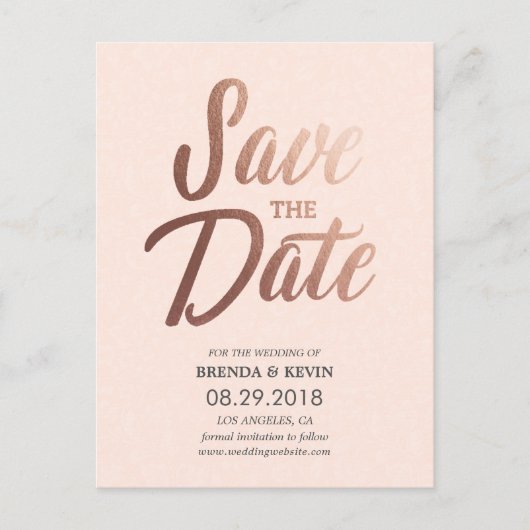 Roos Gold Elegant Sla het Briefkaart Datum op (Voorkant)