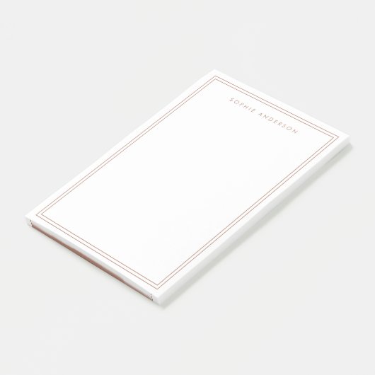 Roos Gold Elegant Sophisticated Border White Post-it® Notes (Schuin)