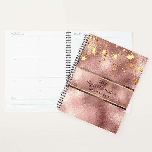 Roos Gold Elegant Stars Monogram Planner (Display)
