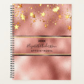 Roos Gold Elegant Stars Monogram Planner (Voorkant)