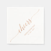 Roos Gold | Elegant Stylish Lettering Cheers Event Servet (Voorkant)
