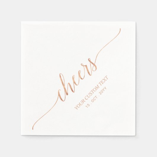 Roos Gold | Elegant Stylish Lettering Cheers Event Servet (Voorkant)