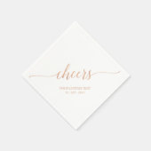 Roos Gold | Elegant Stylish Lettering Cheers Event Servet (Hoek)