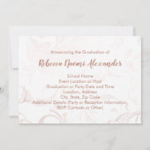 Roos Gold Elegant Swirl Foto Afstuderen Kaart (Achterkant)