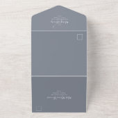 Roos Gold Elegant Waterverf Floral Roos All In One Uitnodiging (Buitenkant)