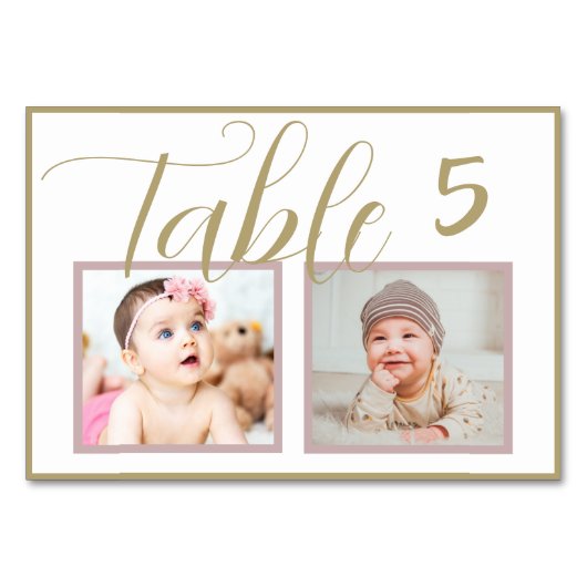 Roos Gold Elegant Weddenschap Tafelnummer (Voorkant)