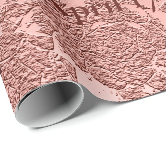 Roos Gold Elegant Weddenschappen Reception Monogra Cadeaupapier (Rol Hoek)