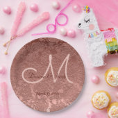 Roos Gold Elegant Weddenschappen Reception Monogra Papieren Bordje (Feest)