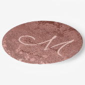 Roos Gold Elegant Weddenschappen Reception Monogra Papieren Bordje (Gekanteld)