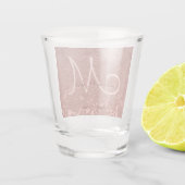 Roos Gold Elegant Weddenschappen Reception Monogra Shot Glas (Achterkant)