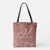 Roos Gold Elegant Weddenschappen Reception Monogra Tote Bag (Achterkant)